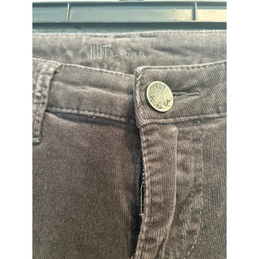 Kut From The Kloth Skinny Stretch Corduroy Pants GREY/Brown Jeans - Picture 3 of 7